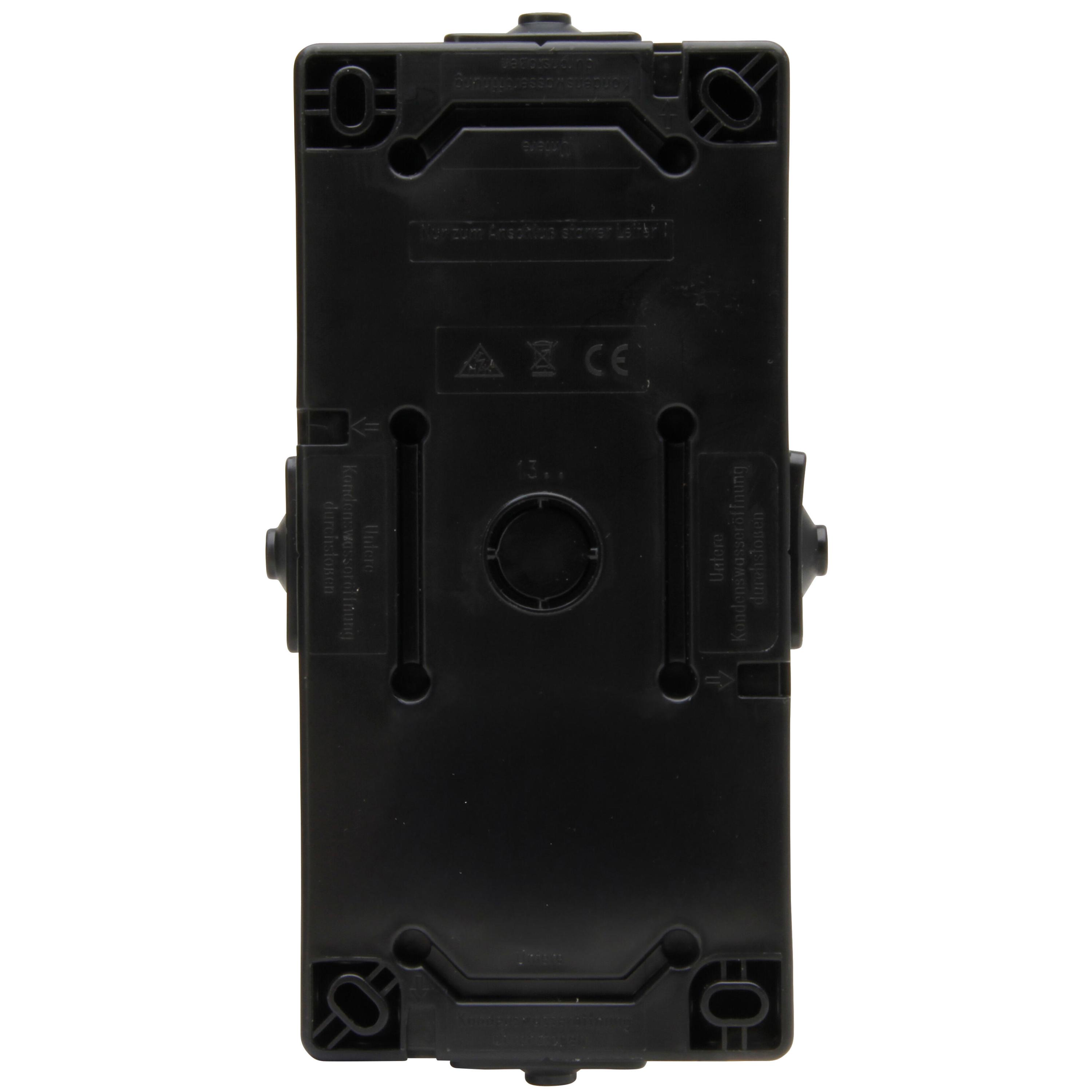 ProAQA - wandcontactdoos 2V RA deksel IP44, verticaal, zwart - Afbeelding 3
