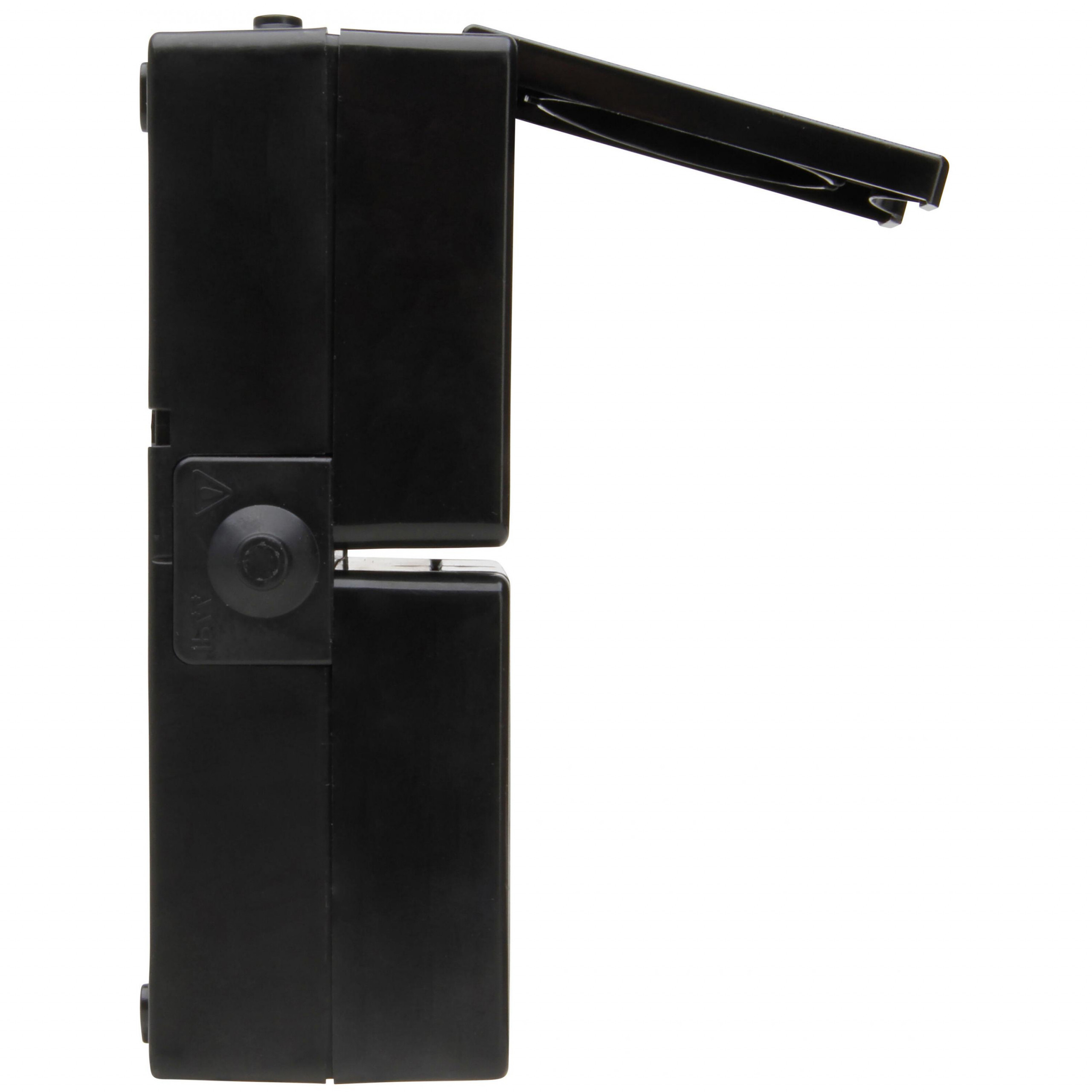 ProAQA - wandcontactdoos 2V RA deksel IP44, verticaal, zwart - Afbeelding 7