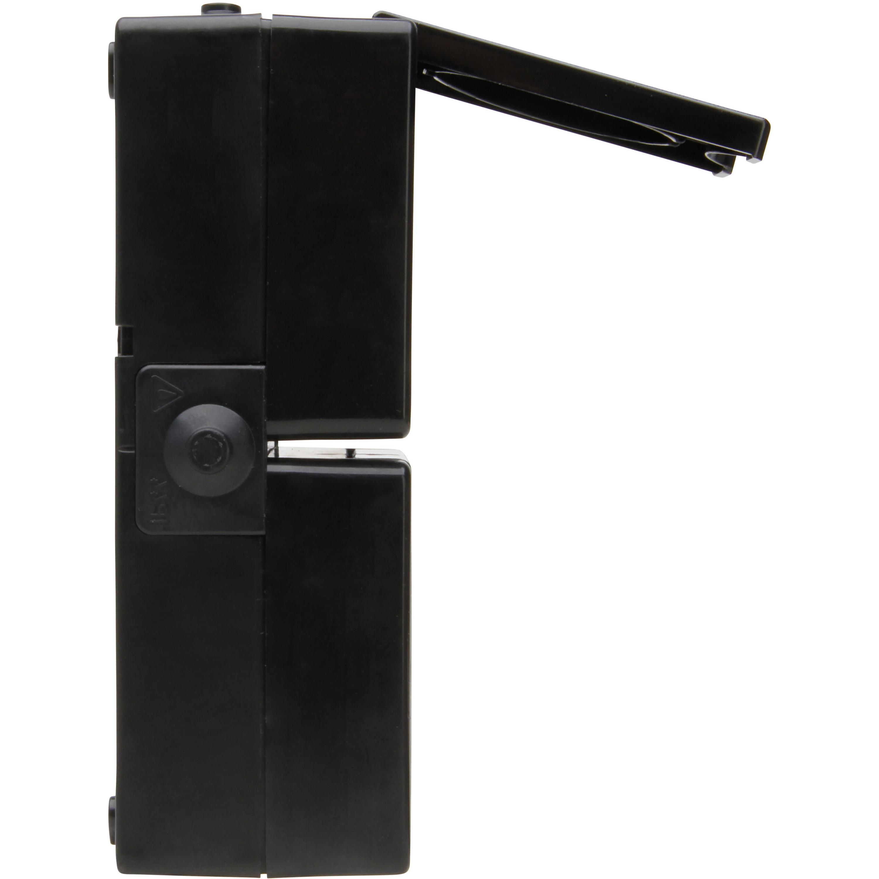 ProAQA - wandcontactdoos 2V RA deksel IP44, verticaal, zwart - Afbeelding 7