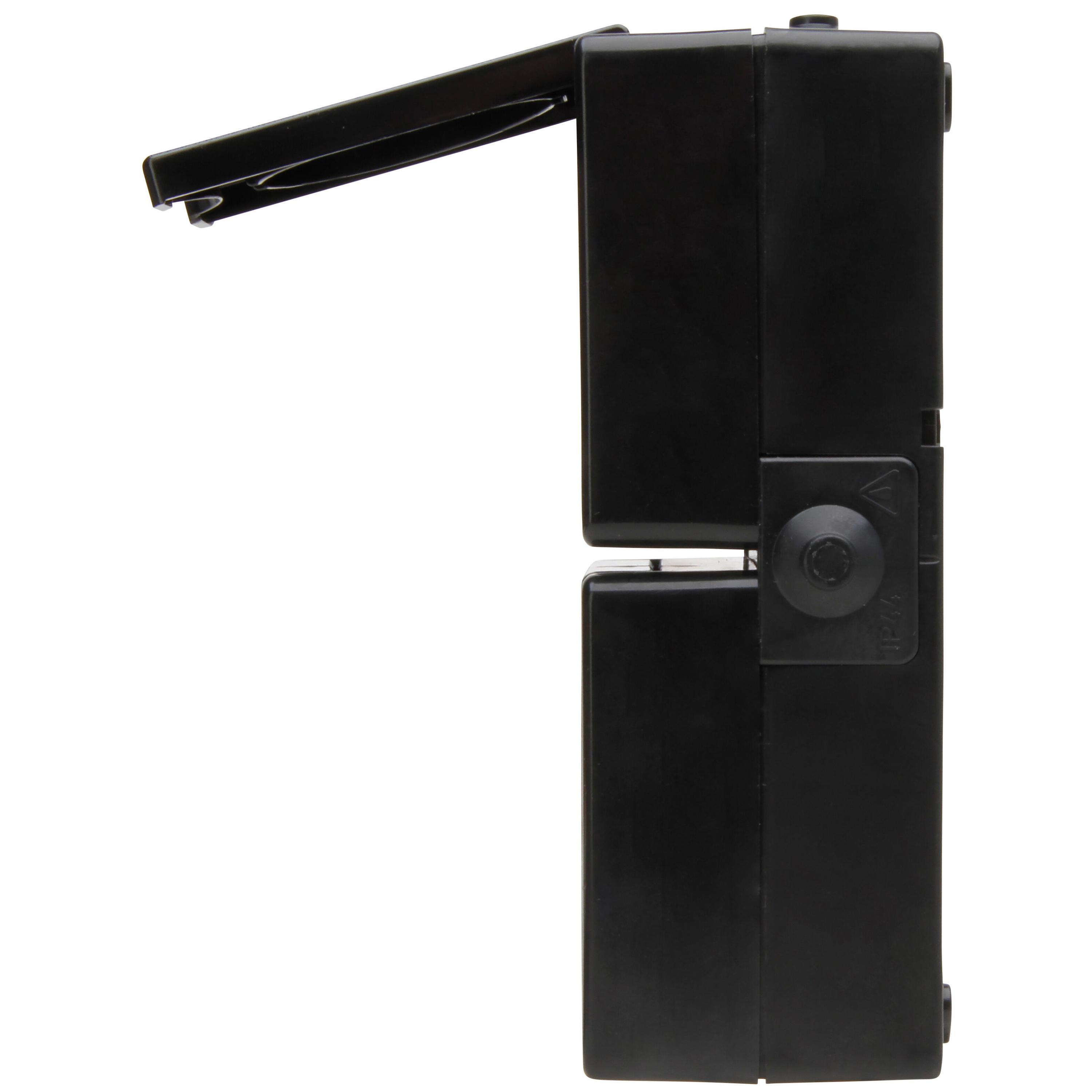 ProAQA - wandcontactdoos 2V RA deksel IP44, verticaal, zwart - Afbeelding 6