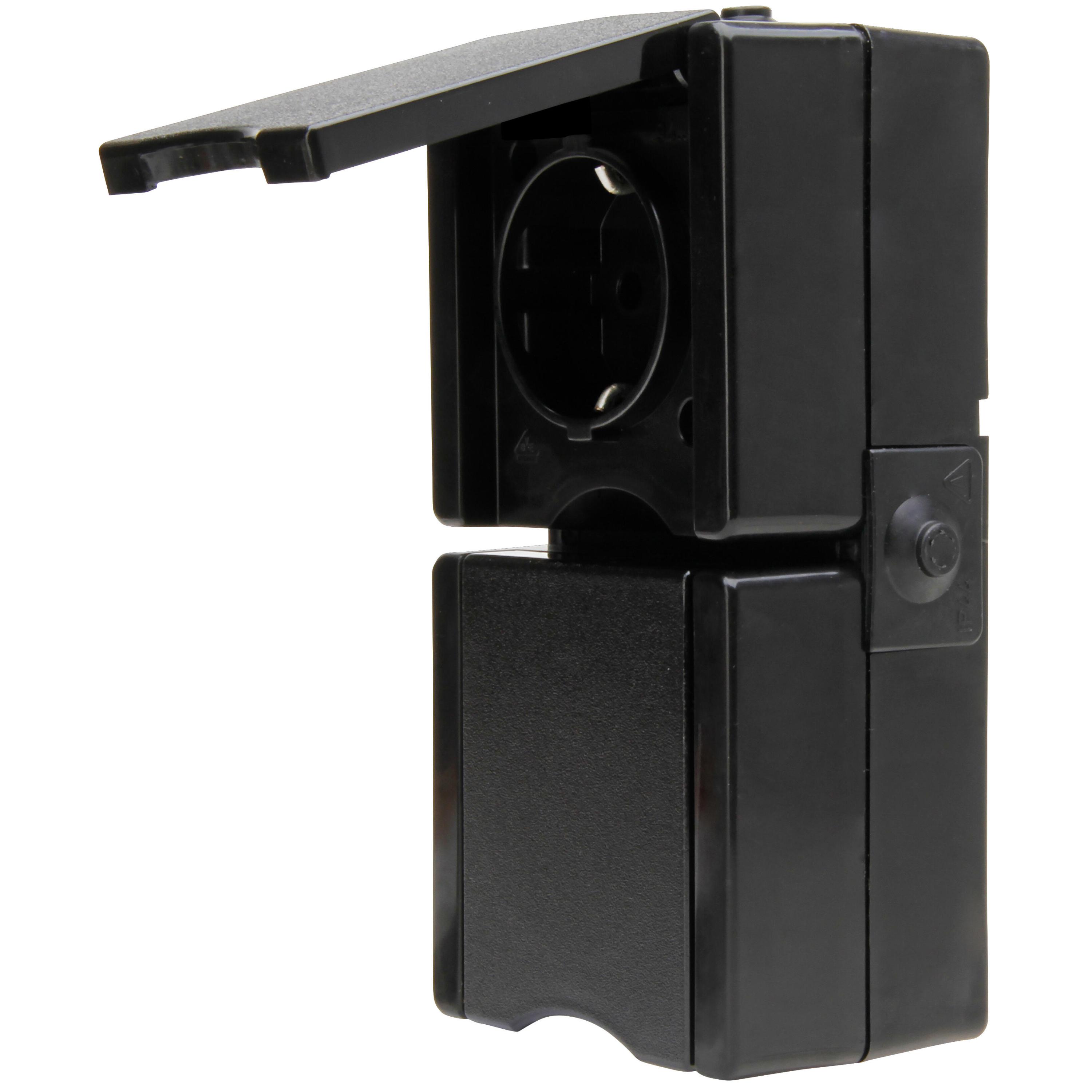 ProAQA - wandcontactdoos 2V RA deksel IP44, verticaal, zwart - Afbeelding 8