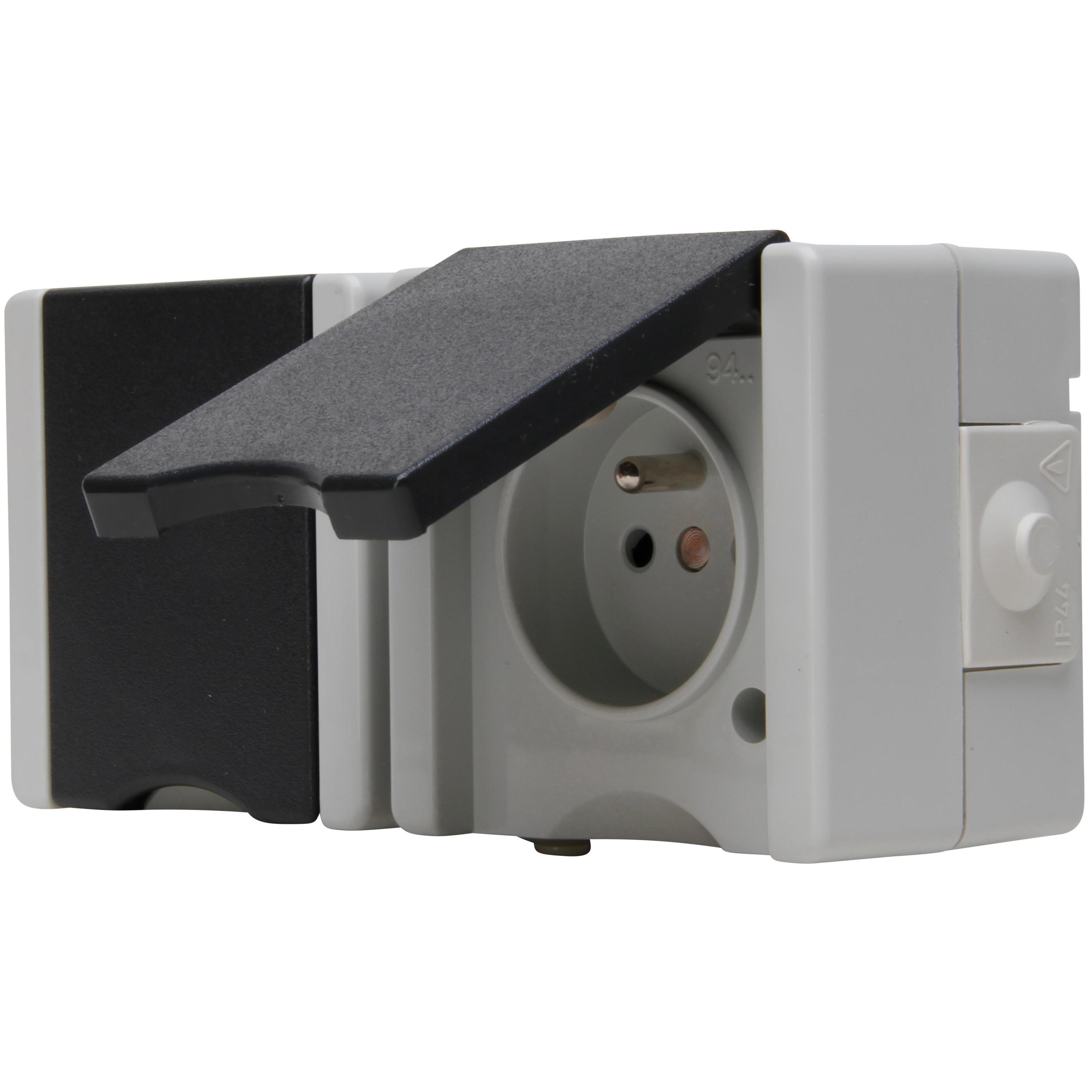 ProAQA - wandcontactdoos 2V PA deksel IP44, horizontaal, grijs - Afbeelding 8